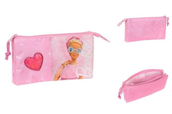 Barbie Federtasche Barbie Dreifaches Mehrzweck-Etui Girl Rosa 22 x 12 x 3 cm