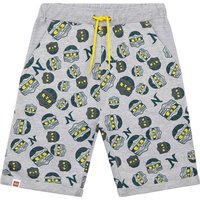 LEGO® Bermudas Lego® Ninjago Bermudashorts Jungen Kurze Hose Kindershorts Sommerhose Hellgrau meliert Größe 98 entspricht 2 3 4 Jahre