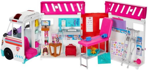 Barbie Puppen Fahrzeug Krankenwagen 2-in-1 Spielset