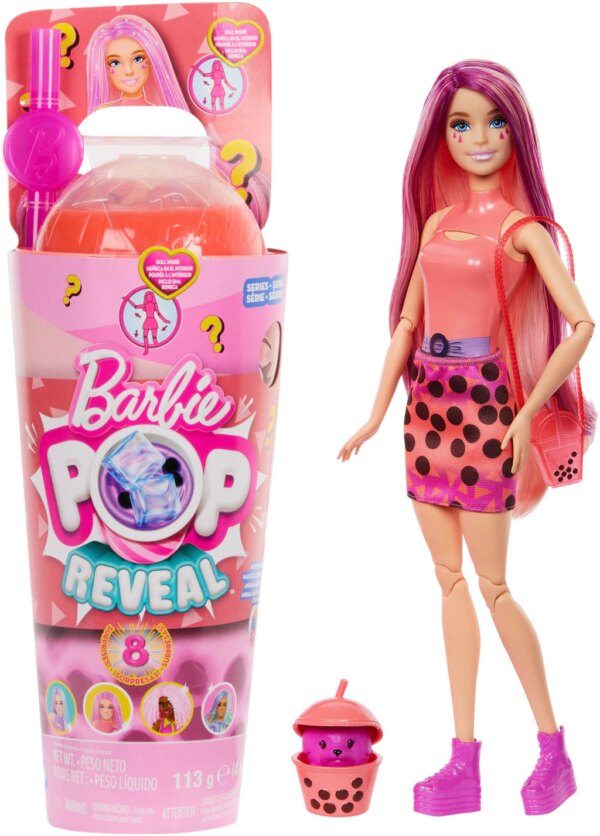 Barbie Anziehpuppe »Pop Reveal Bubble Tea Serie mit duftender Mango-Mochi-Modepuppe«