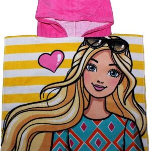 Barbie Badeponcho Barbie Mädchen Poncho Handtuch mit Kapuze baden schwimmen