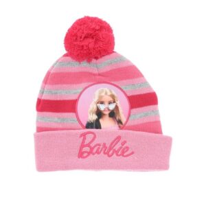 Barbie Bommelmütze Bommel-Mütze – Warme Wintermütze für Kinder Onesize