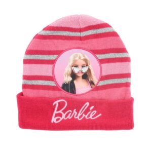 Barbie Baskenmütze Barbie Kinder Mütze Kuscheliges Warm mit Logo auf der Vorderseite Pink