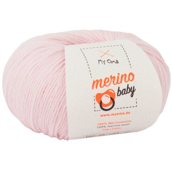 MyOma Wolle Merino Baby - Strick- und Häkelwolle, 140,00 m (25g, 1-St., zum Stricken und Häkeln, dünne Babywolle), 100% Merinowolle in 9 Pastellfarben