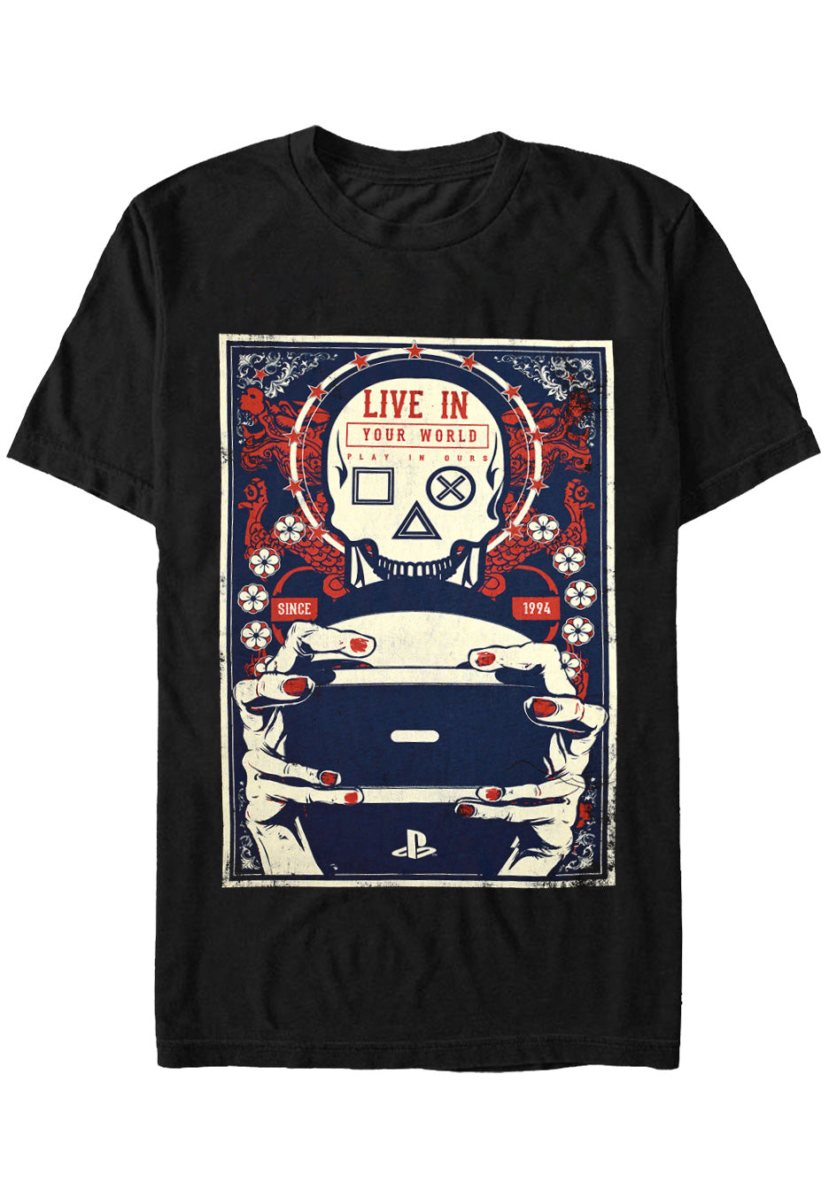 Playstation - Gaming Skull - T-Shirt - Schwarz - L - 100% Baumwolle,Jersey