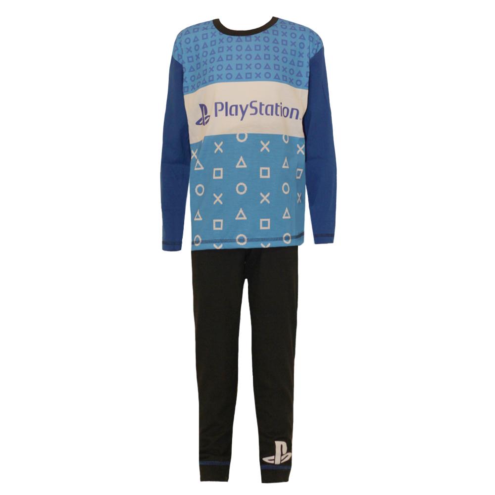 Playstation Kinder Jungen Logo Muster Pyjama Set 5-6 Years schwarz/blau