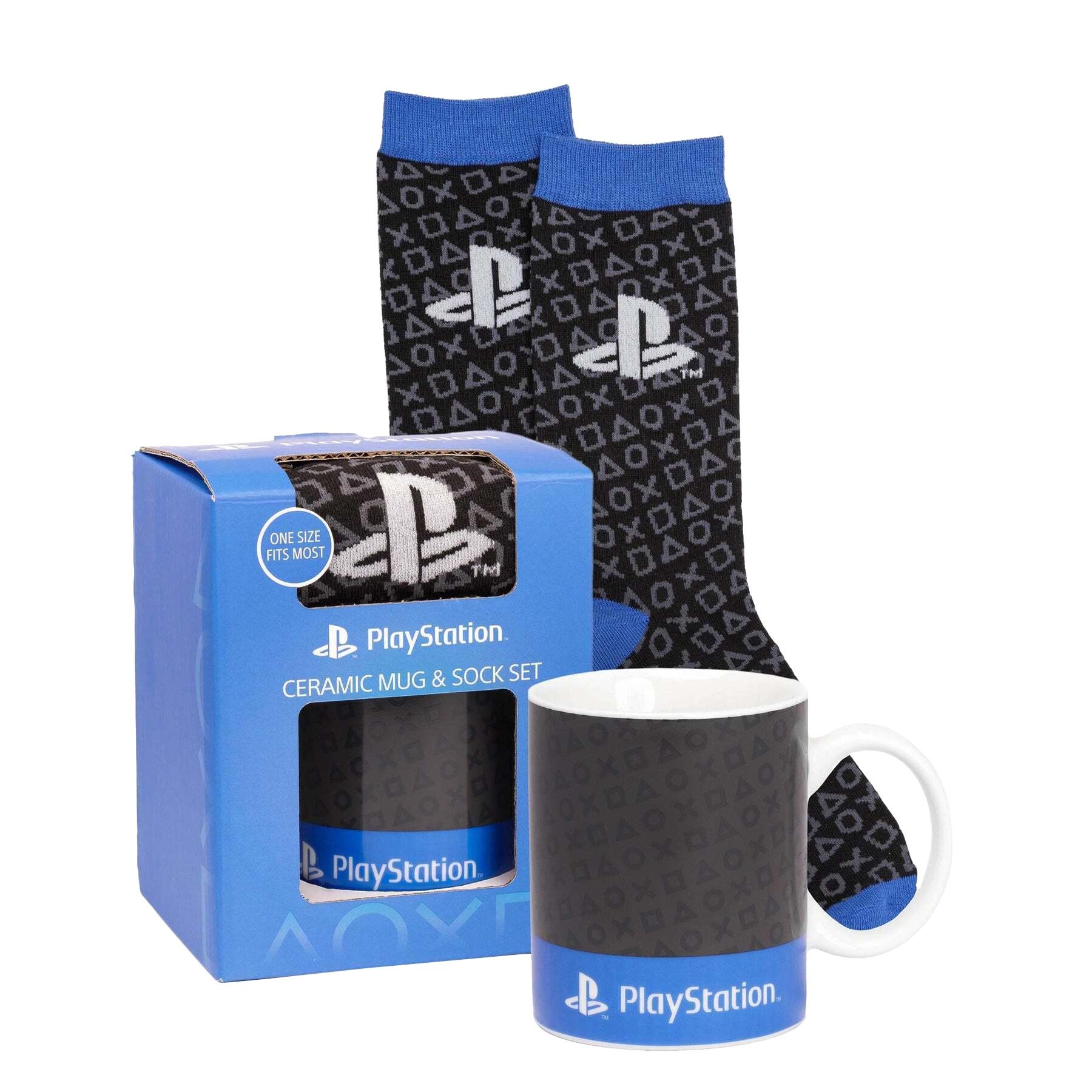 Playstation Childrens/Kids Logo Tasse und Socken-Set One Size schwarz/blau