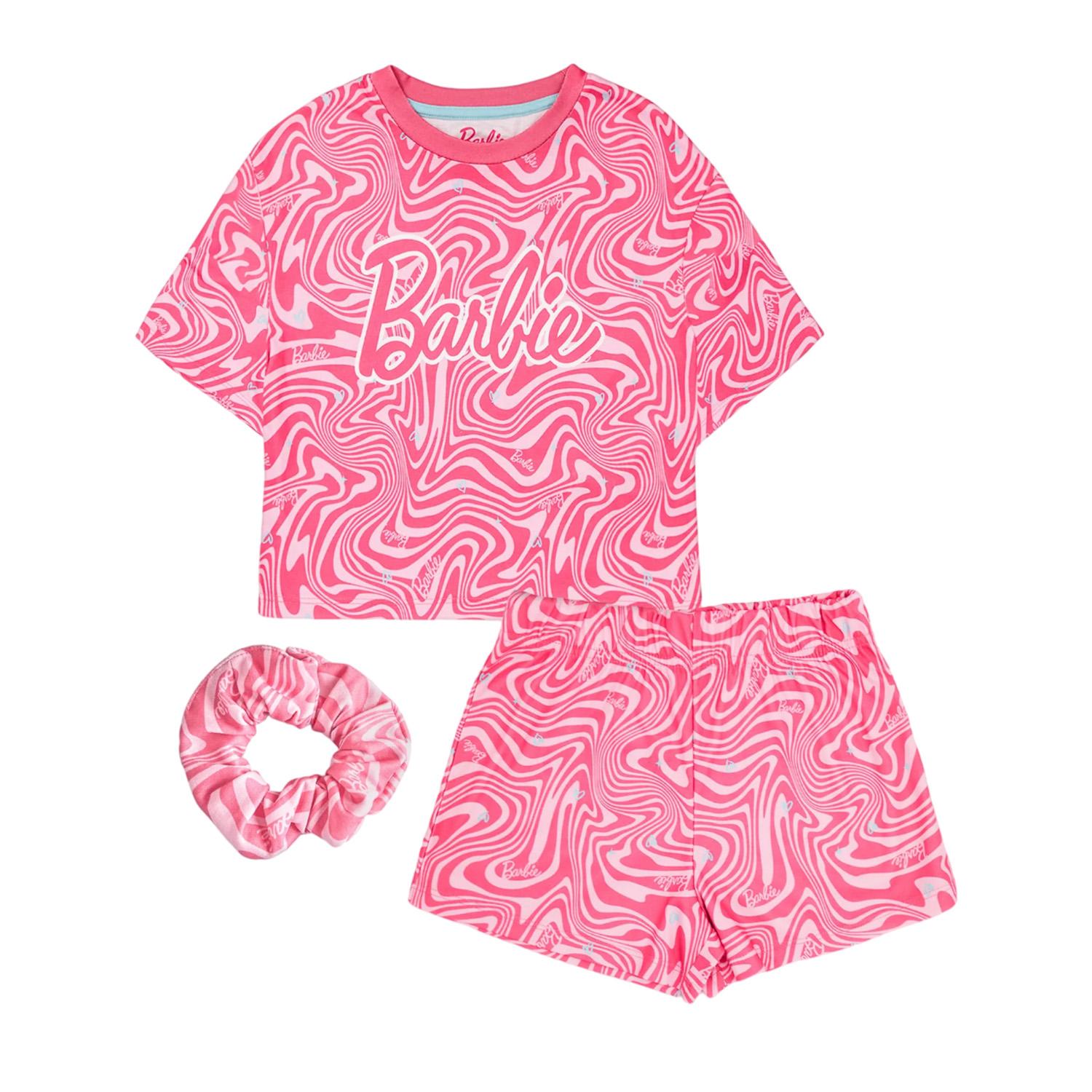 Barbie-Shorts-Pyjama-Set mit Allover-Print für Mädchen 11-12 rosa