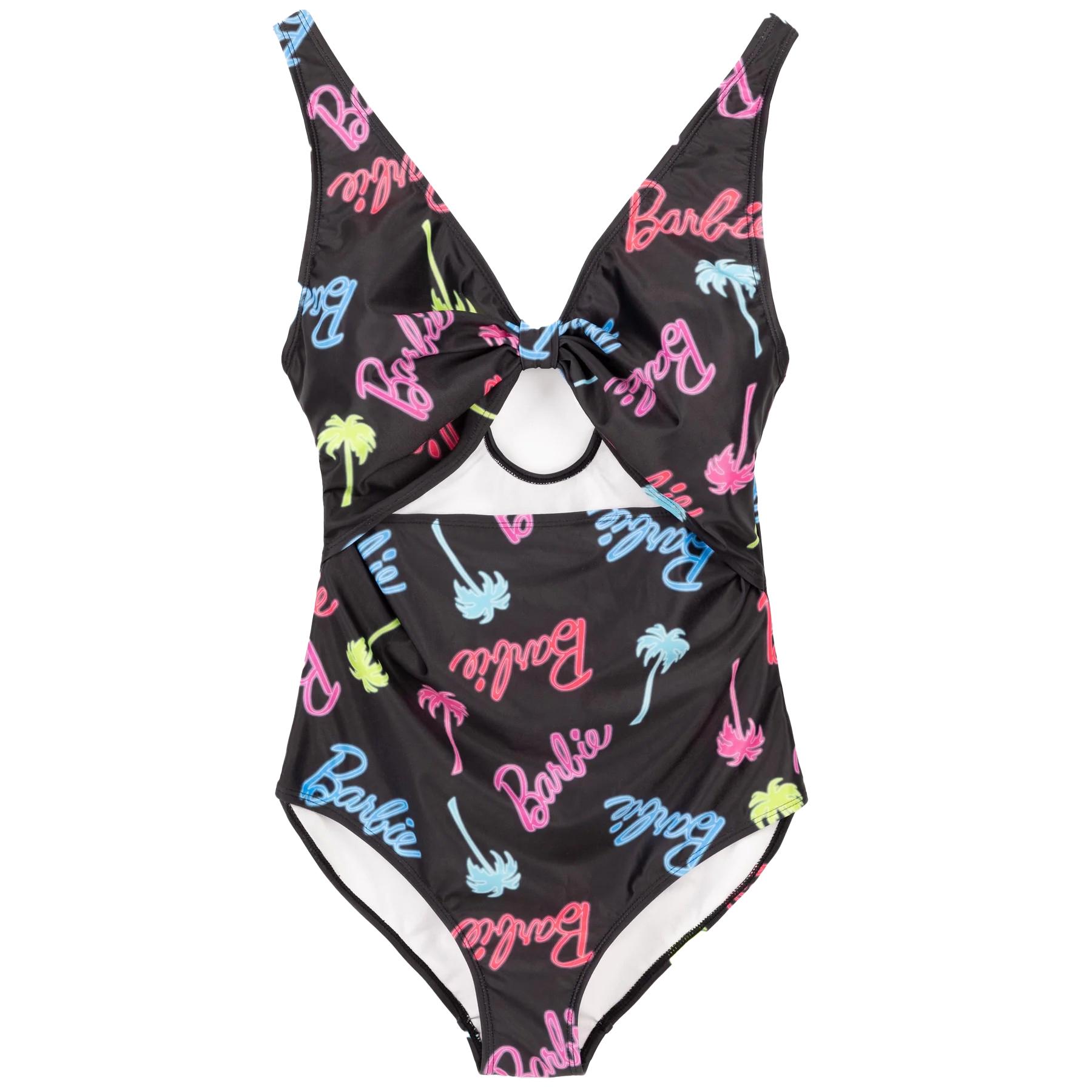 Barbie Damen/Damen Palm Tree Logo Einteiliger Badeanzug S schwarz Barbie Damen/Damen Palm Tree Logo Einteiliger Badeanzug S schwarz