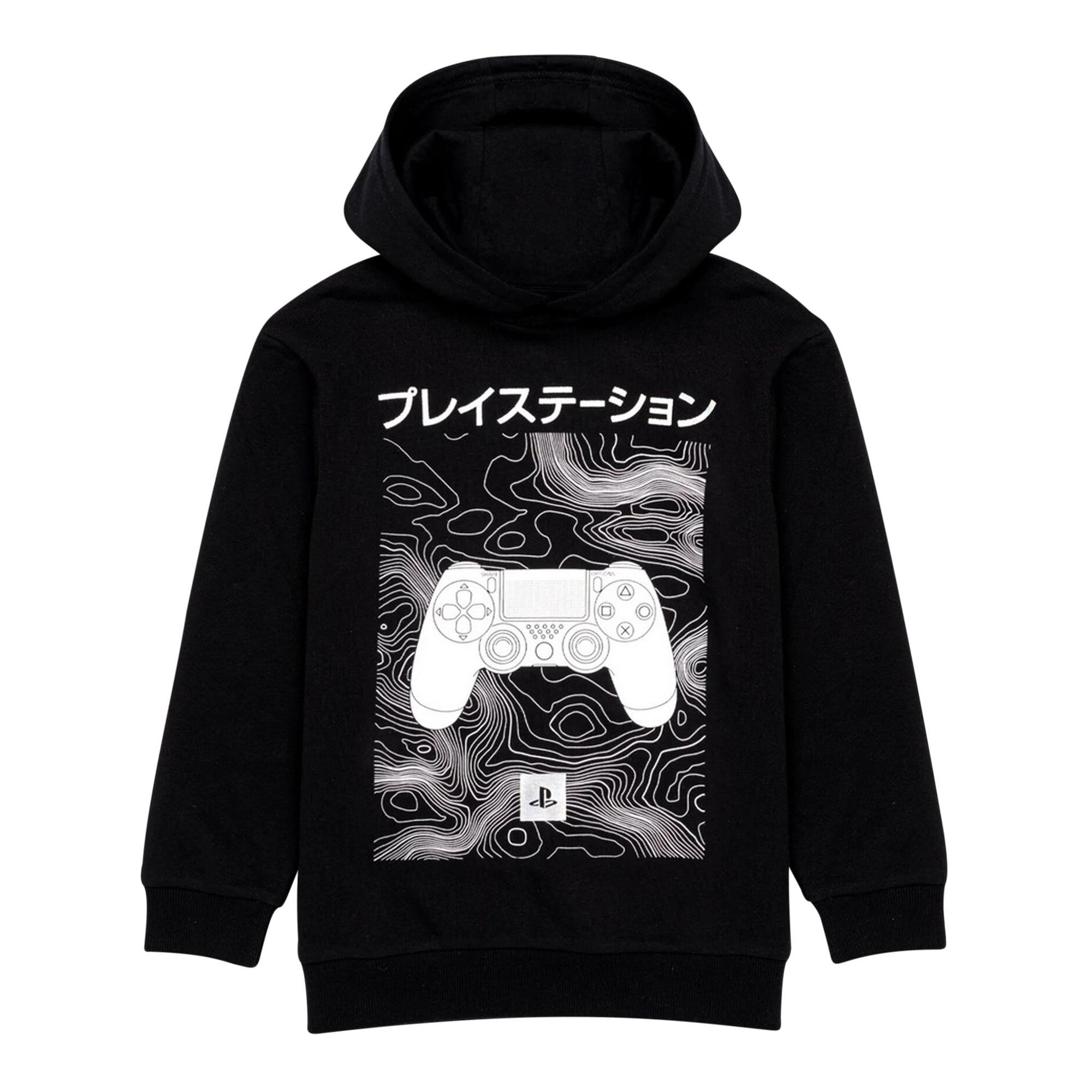 Hoodie mit japanischem Logo für Playstation Boys 7-8 Years schwarz/weiß