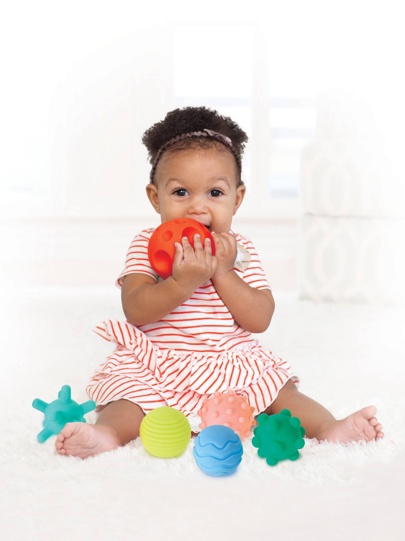 6er-Set Baby Sensorikbälle INFANTINO aus softem Kunststoff