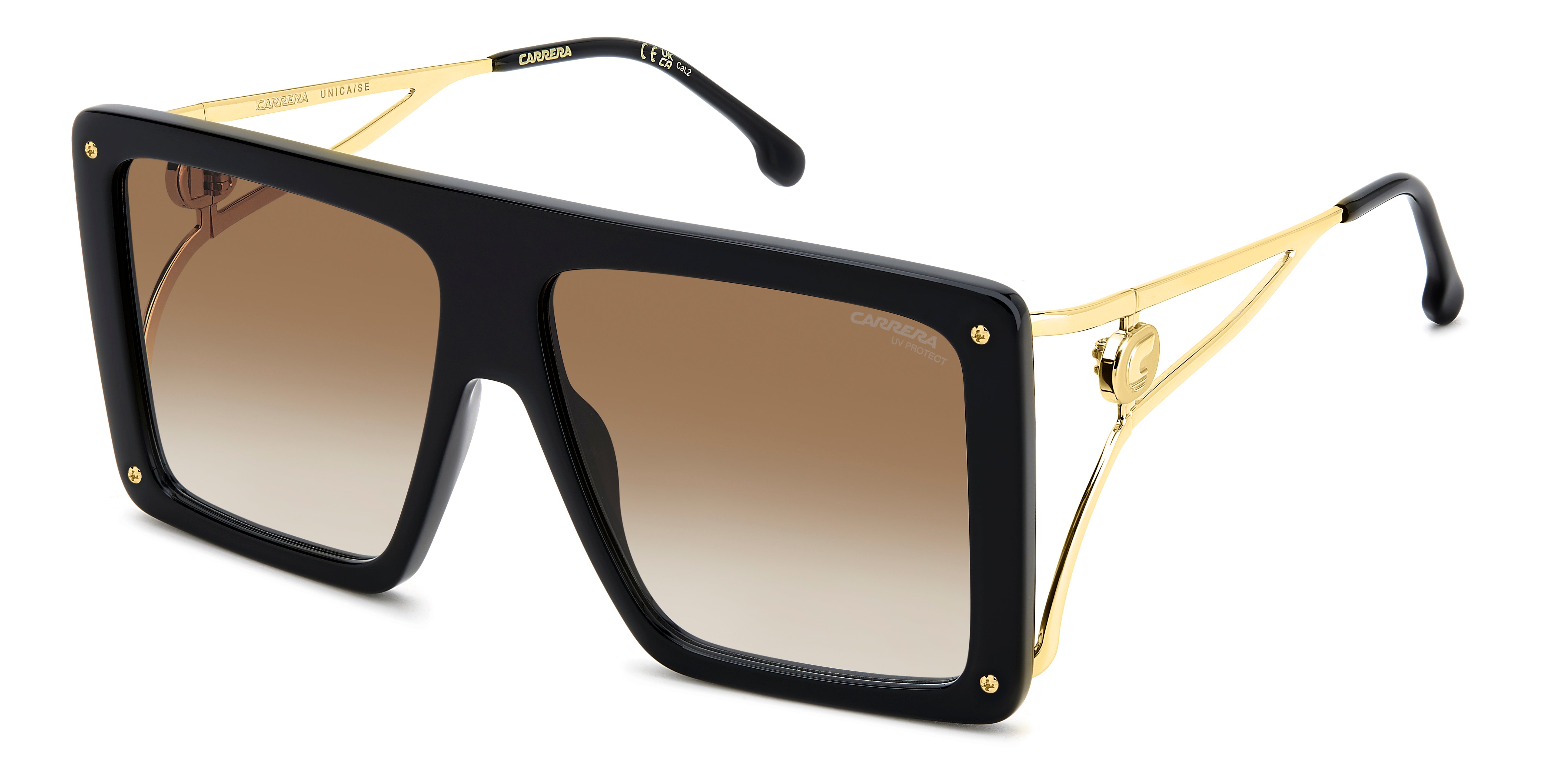 Carrera Damen CA UNICA/SE 807/86 Sonnenbrillen Acetat Schwarz Schwarz Quadratisch Normal Schattiert