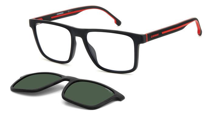 Carrera Herren CA8061/CS BLX/UC Sonnenbrillen Injiziert Schwarz-undurchsichtig Grün Quadratisch Polarisiert Clip-on