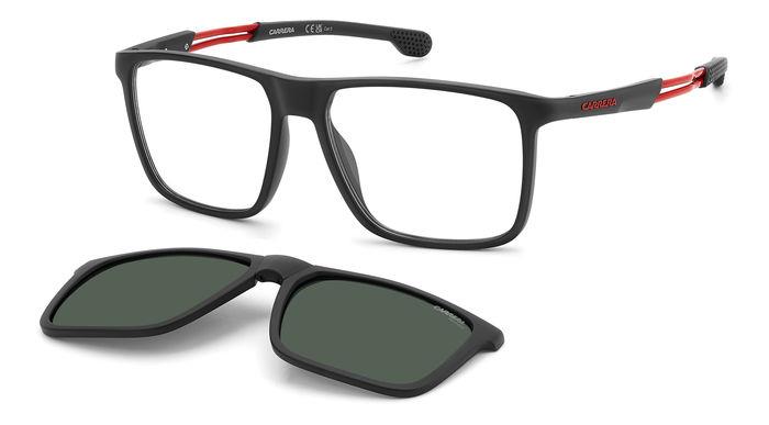 Carrera Herren CA 4020/CS BLX/UC Optische Fassungen Polyamid Schwarz-undurchsichtig Grün Quadratisch Polarisiert Clip-on