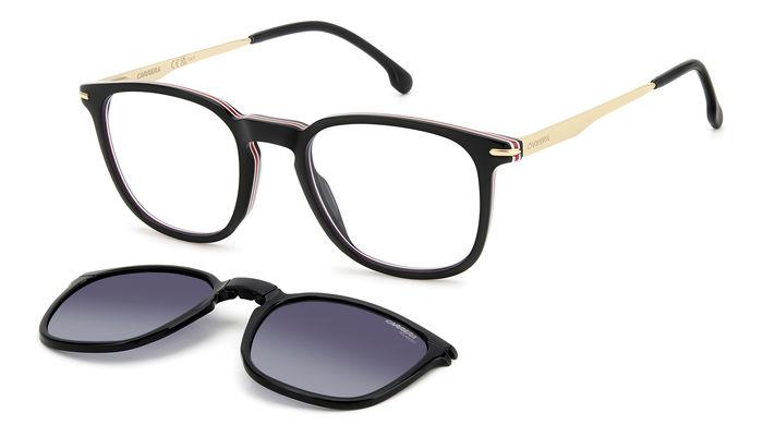 Carrera Herren CA 332/CS 807/WJ Sonnenbrillen Acetat Schwarz Grau Quadratisch Polarisiert Clip-on