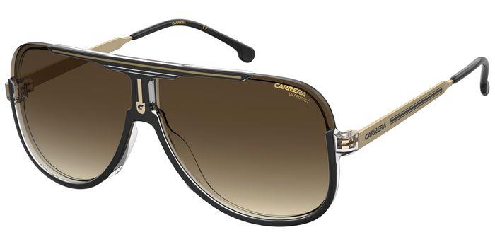 Carrera Herren CARRERA 1059/S 2M2/HA Sonnenbrillen Plastik Schwarz/Gold Braun Pilot  Schattiert