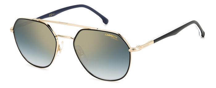 Carrera Unisex CARRERA 303/S 2M2/1V Sonnenbrillen Metall Gold Blau Geometrisch Normal Schattiert Carrera Unisex CARRERA 303/S 2M2/1V Sonnenbrillen Metall Gold Blau Geometrisch Normal Schattiert