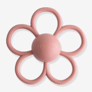 Beißring mit Rassel in Blumenform MUSHIE