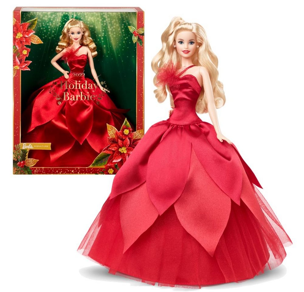Barbie Anziehpuppe Holiday Barbie 2022 HBY03 Mattel Signature Puppe Sammelpuppe