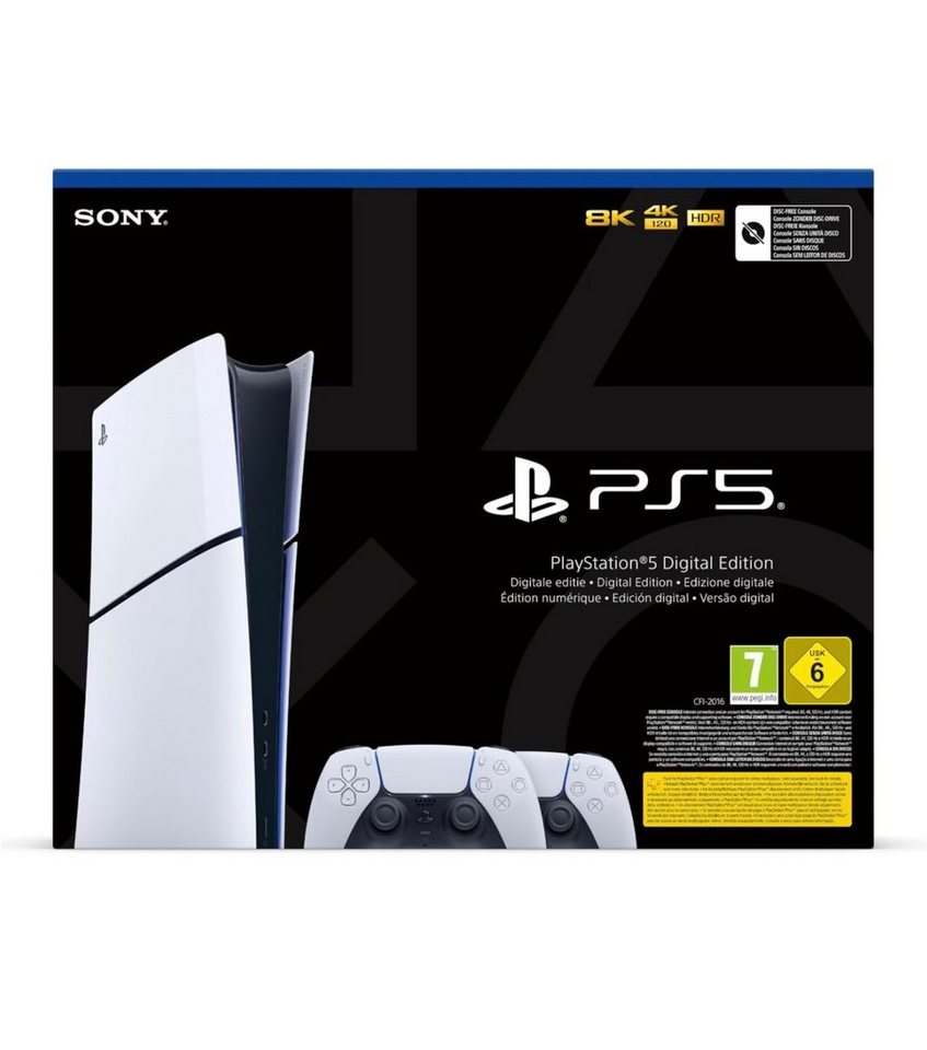 Playstation PlayStation 5 (Digital) Bundle + 2. DualSense Wireless-Controller 1TB (Ps5 digital slim + 2ten Controller)