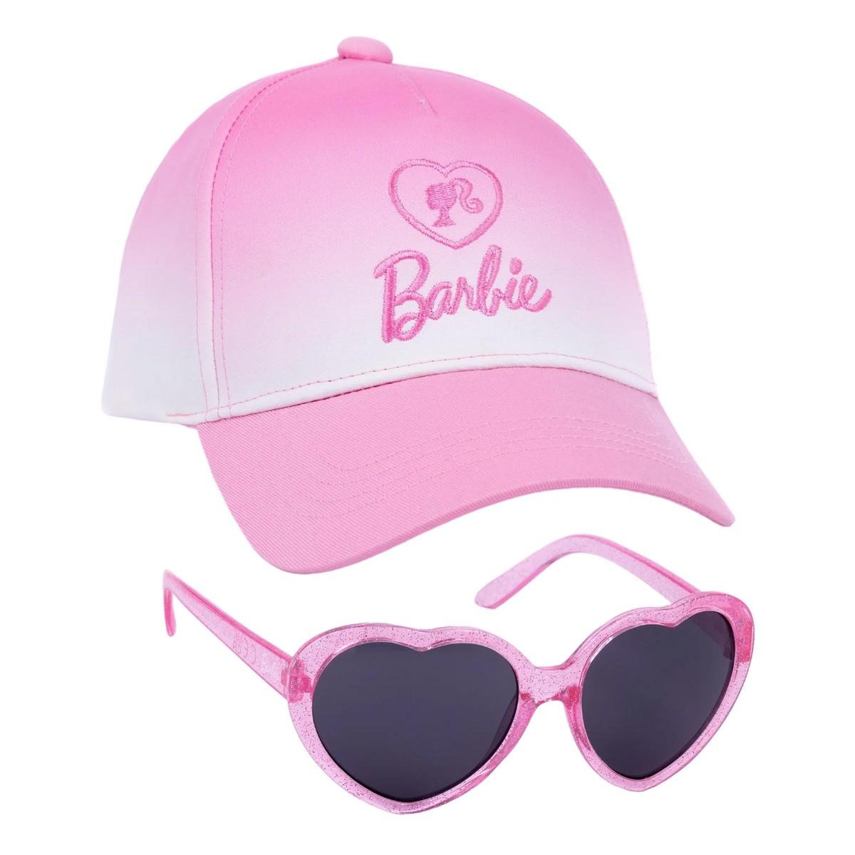 Barbie Shadow Baseballkappen-Set für Mädchen One Size rosa/weiß
