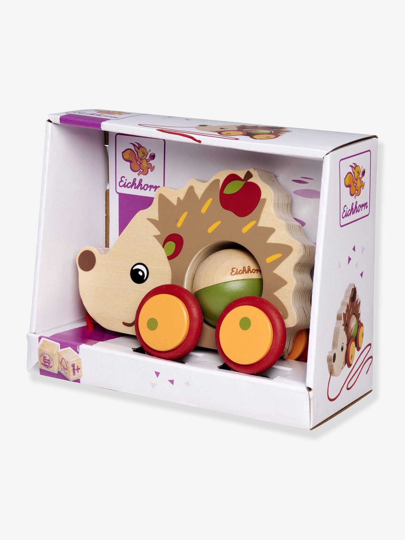 Baby Nachzieh-Igel Eichhorn Holz