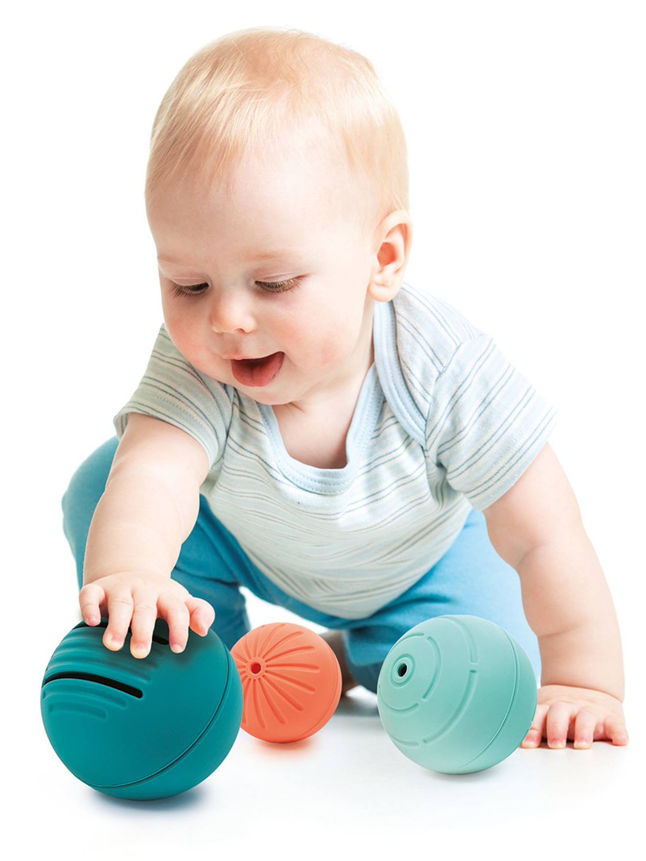 3er-Set Baby Silikonbälle mit Öffnung LUDI