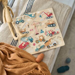 Baby Steckpuzzle mit Baustelle Holz FSC®
