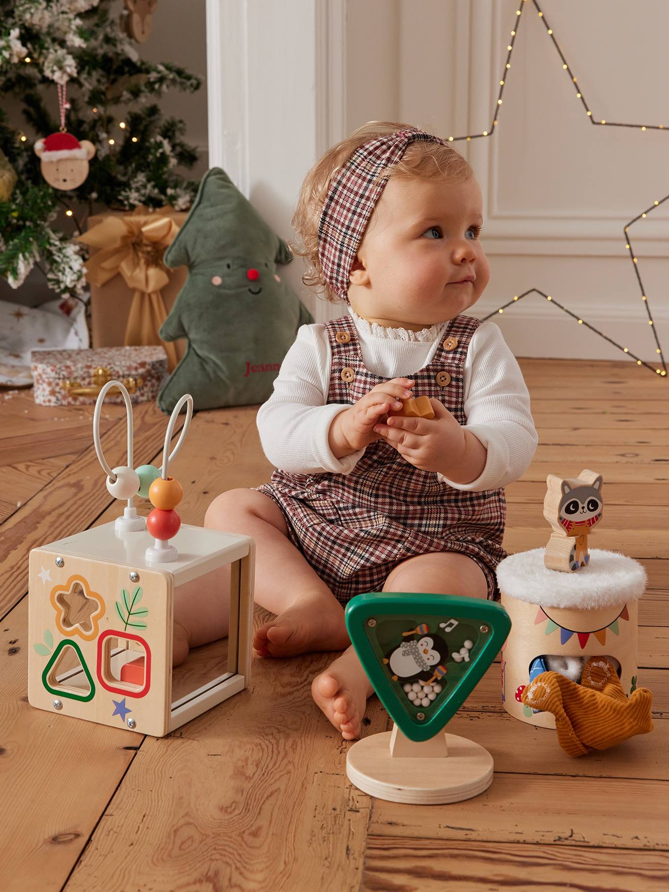 3er-Set Baby Sensorik-Spielzeug HAPPY ANIMALS aus Holz FSC®