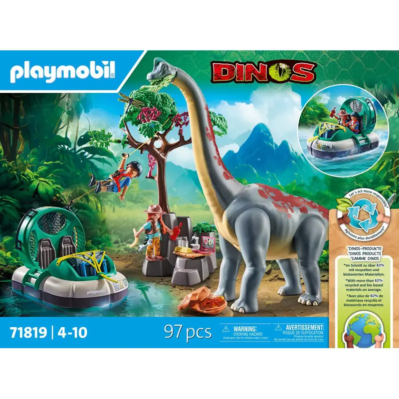 Brachiosaurus- und Luftkissenboot-Simulationsspiele Playmobil