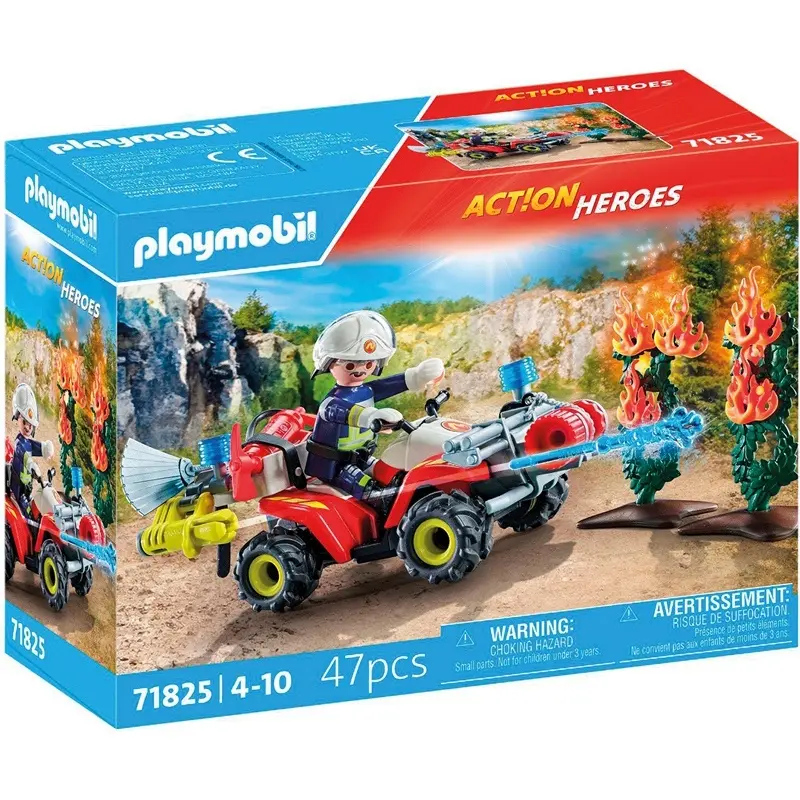 Quad-Rettungsspiel mit Feuerwehr und brennendem Strauch Playmobil Quad-Rettungsspiel mit Feuerwehr und brennendem Strauch Playmobil