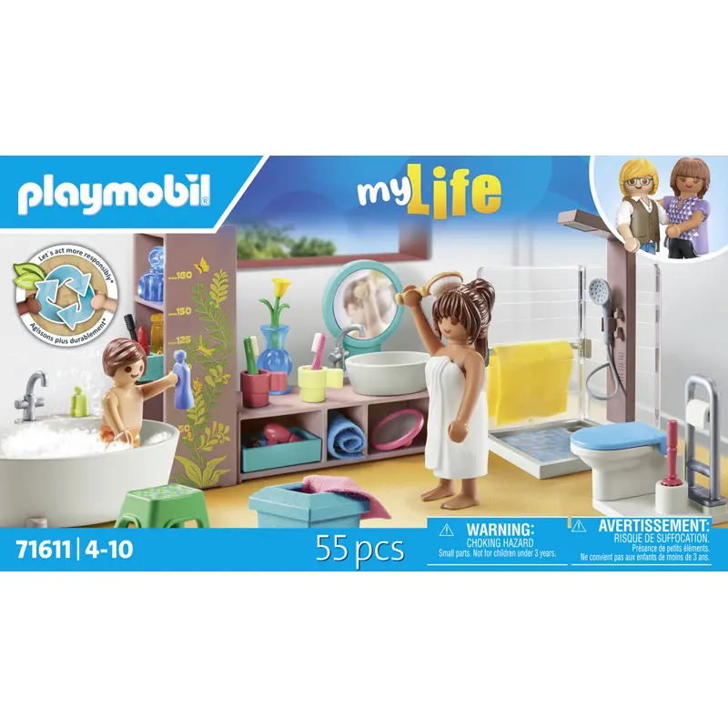 Badezimmer-Simulationsspiel + Dusche + Badewanne Playmobil Badezimmer-Simulationsspiel + Dusche + Badewanne Playmobil