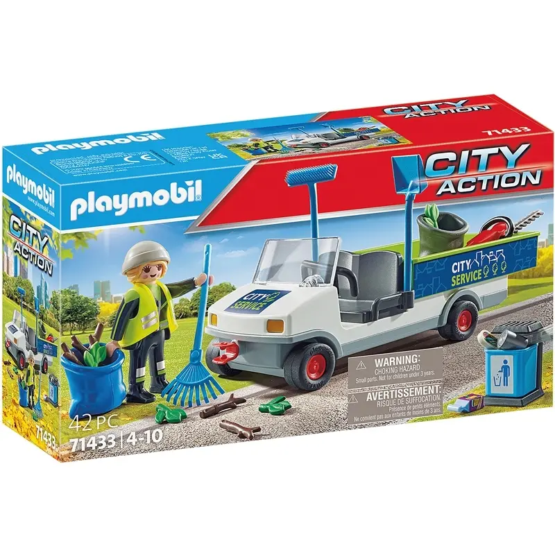 Reinigungspersonal-Simulationsspiel mit elektrischem Fahrzeug Playmobil Reinigungspersonal-Simulationsspiel mit elektrischem Fahrzeug Playmobil