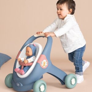 3-in-1 Baby Lauflernhilfe/Puppenkinderwagen mit Puppe SMOBY
