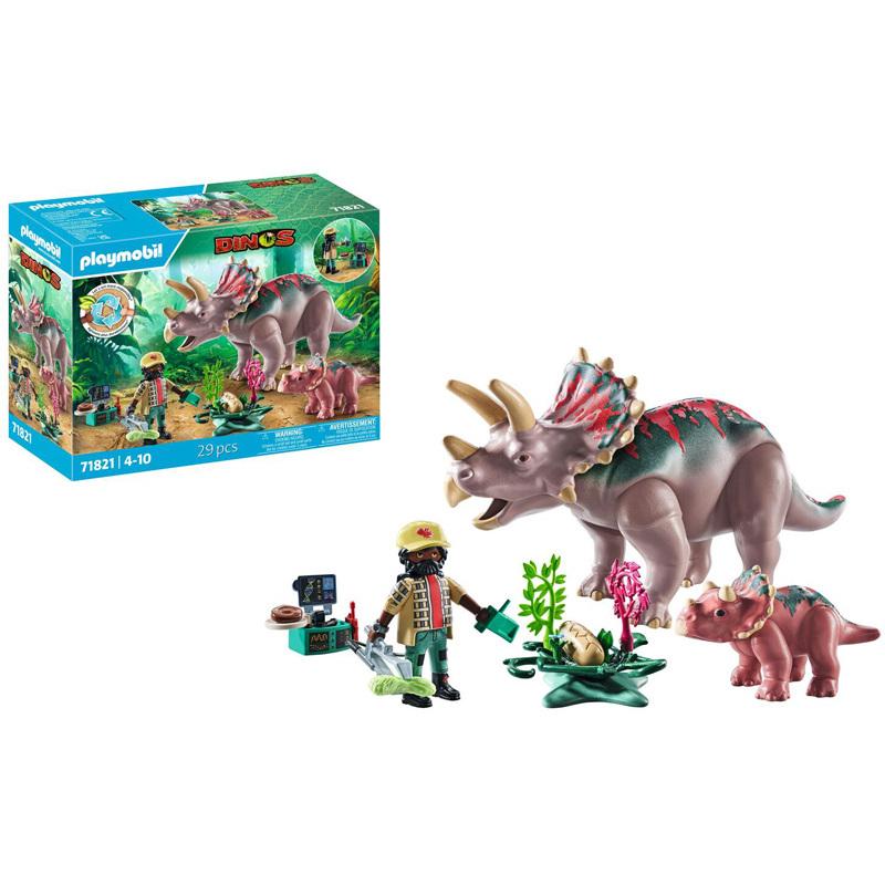 Triceratops-Figur mit Baby und Explorer Playmobil