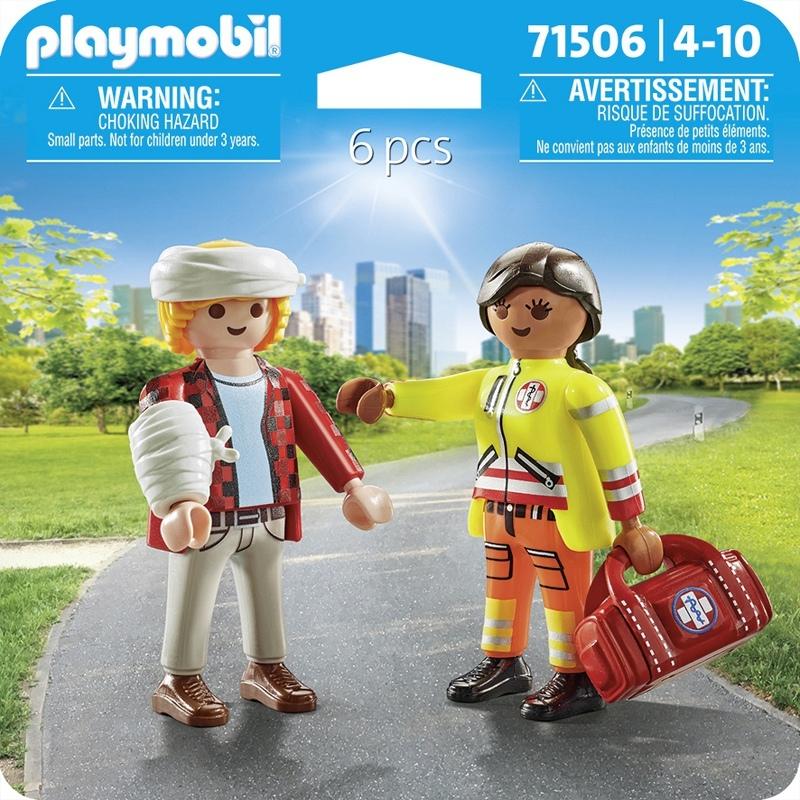 Rettungssanitäter mit Verletztenfigur Playmobil