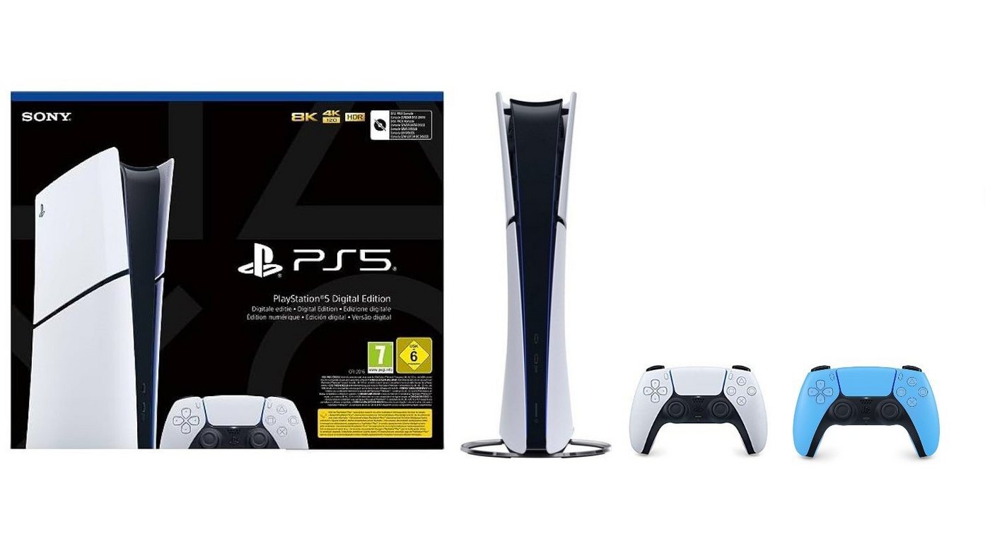 Playstation Playstation 5 Digital (Slim) (inkl. zweiten Controller – Farbe wählbar), inkl. zweiten Controller – Farbe wählbar Playstation Playstation 5 Digital (Slim) (inkl. zweiten Controller - Farbe wählbar), inkl. zweiten Controller - Farbe wählbar