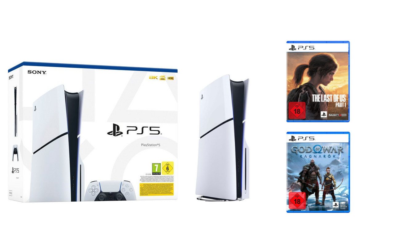 Playstation 5 Disk Edition (Slim) (Konsolen-Bundle, inkl. The Last Of Us Part I & God of War: Ragnarök) Playstation 5 Disk Edition (Slim) (Konsolen-Bundle, inkl. The Last Of Us Part I & God of War: Ragnarök)