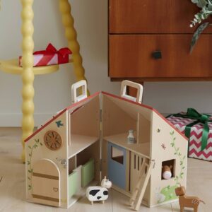 Tragbarer Bauernhof mit Zubehör aus Holz FSC®