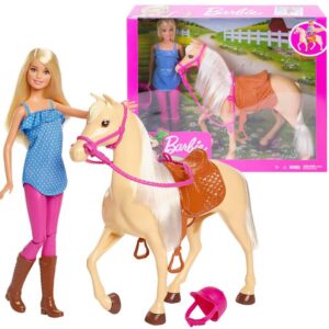 Barbie Anziehpuppe Reitspaß Spiel-Set Mattel FXH13 Puppe Barbie mit Pferd & Zubehör Barbie Anziehpuppe Reitspaß Spiel-Set Mattel FXH13 Puppe Barbie mit Pferd & Zubehör