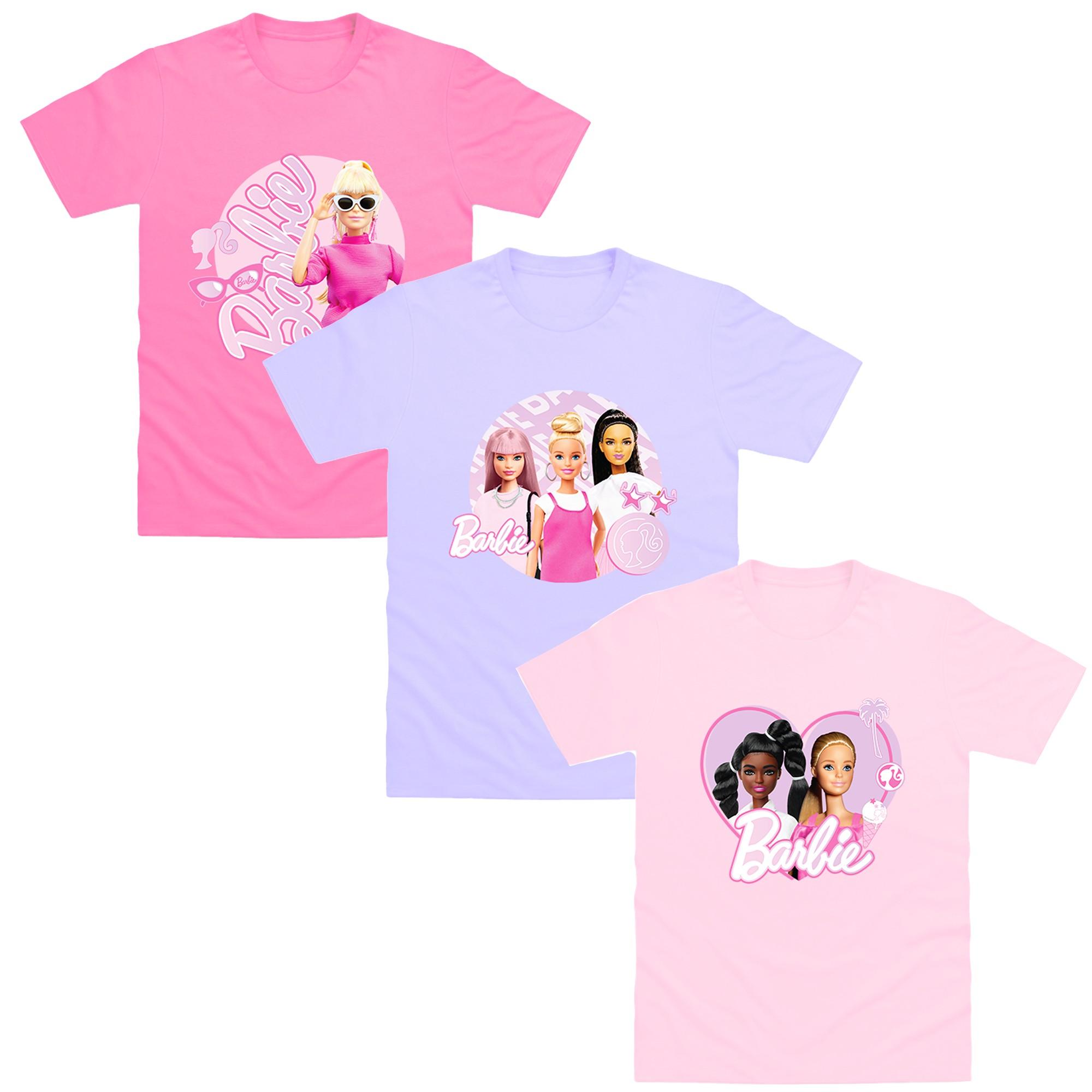 Barbie Kinder/Kinder T-Shirt (Packung mit 3) 7-8 Years