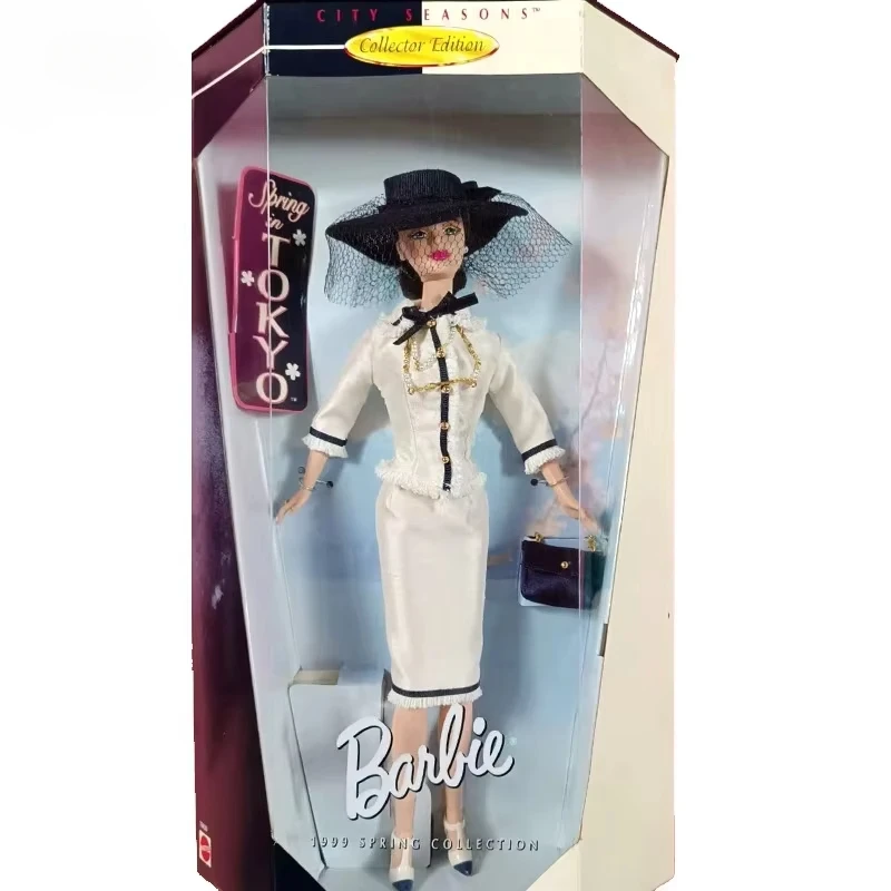 Original Barbie City Seasons Collectors Edition Frühling in Tokio 1999, Vintage, anmutiger weißer Anzug, 1/6 Mädchenspielzeug, Sammlung, Geschenke Original Barbie City Seasons Collectors Edition Frühling in Tokio 1999