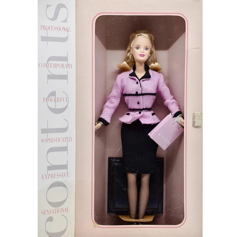 Original 1/6 Barbie Vintage Contents Avon Representative 1998 Blondes Schwarzes Kleid Eleganter rosa Anzug Kleidung Sammler Mädchenspielzeug Original 1/6 Barbie Vintage Contents Avon Representative 1998 Blondes Schwarzes Kleid Eleganter rosa Anzug Kleidung Sammler Mädchenspielzeug