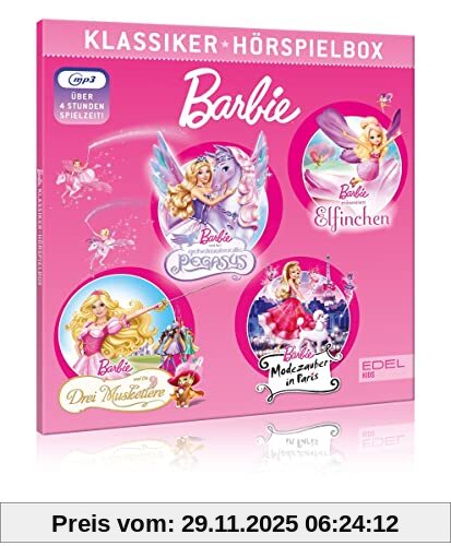 Barbie – Klassiker Hörspielbox mit vier Geschichten (mp3-CD) – Mehr als 4 Stunden Spielzeit Barbie - Klassiker Hörspielbox mit vier Geschichten (mp3-CD) - Mehr als 4 Stunden Spielzeit