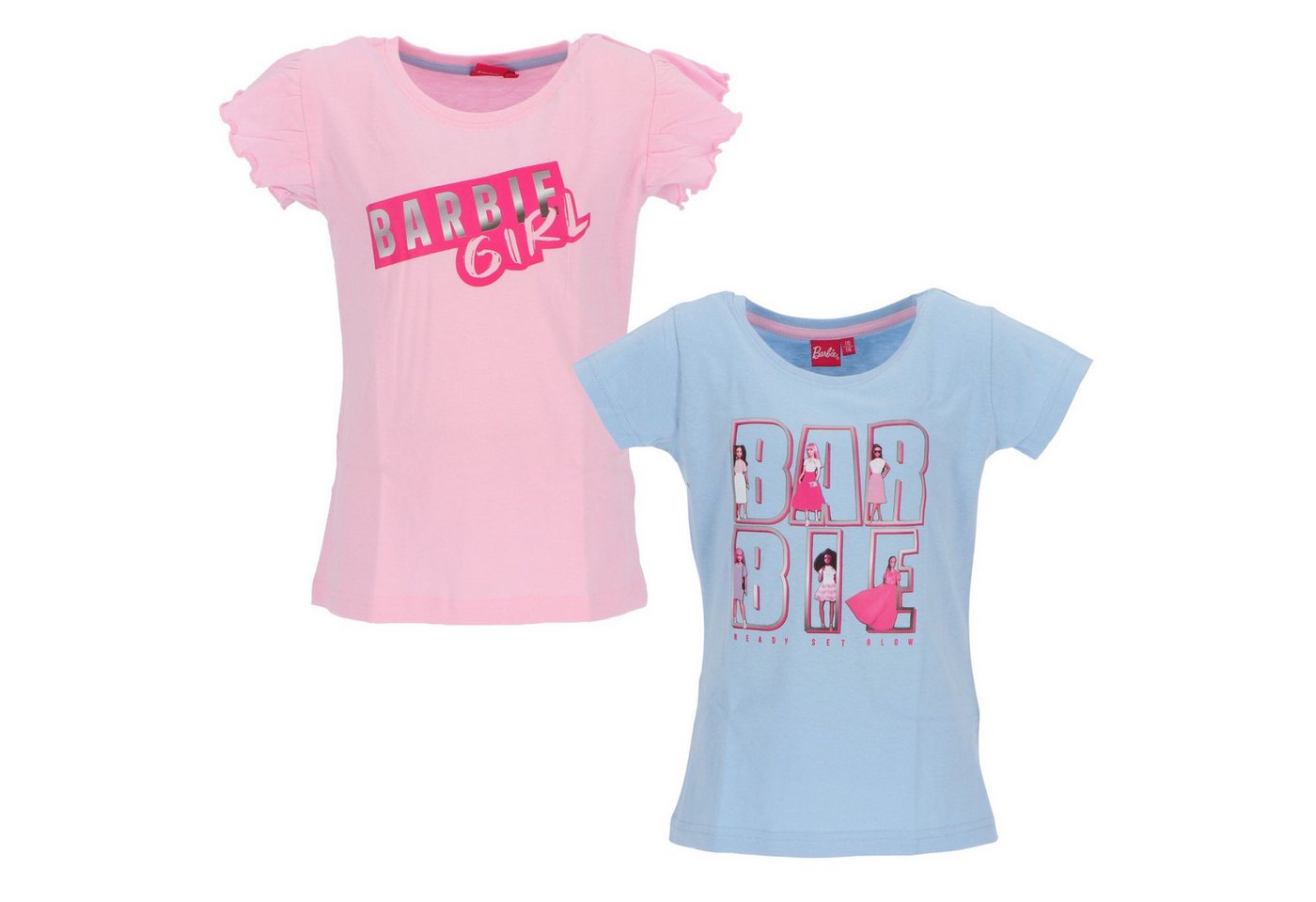 Barbie T-Shirt 2-Er Set für Mädchen 100 % Baumwolle