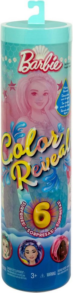 Barbie Anziehpuppe Barbie Color Reveal-Puppe + Zubehörteile Meerjungfrauen-Serie Barbie Anziehpuppe Barbie Color Reveal-Puppe + Zubehörteile Meerjungfrauen-Serie