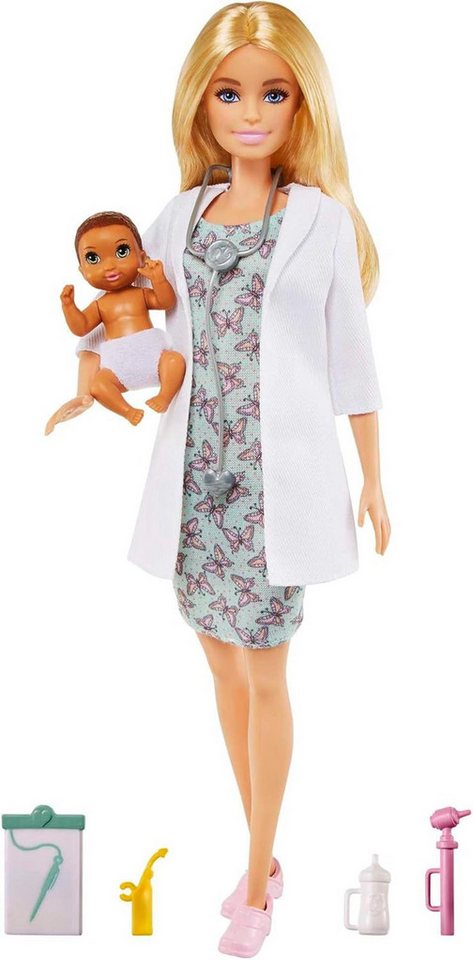 Barbie Anziehpuppe Barbie GVK03 Kinderärztin-Spielset mit Blonder Puppe Babypuppe 3+ Barbie Anziehpuppe Barbie GVK03 Kinderärztin-Spielset mit Blonder Puppe Babypuppe 3+