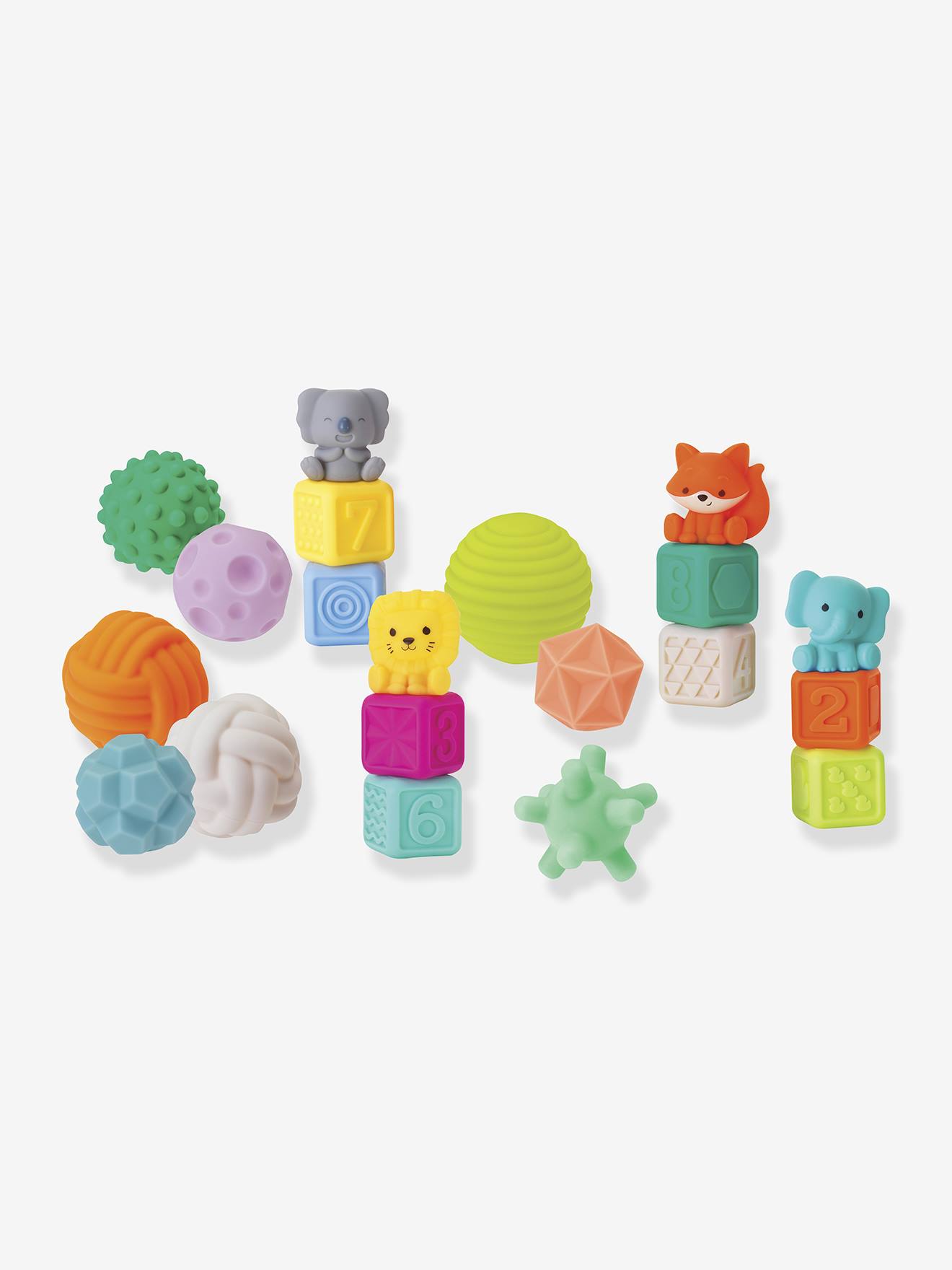 Baby Greifspielzeug Geschenk-Set INFANTINO aus softem Kunststoff