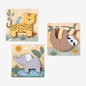 3er-Set Baby Puzzles TANSANIA aus Holz FSC®