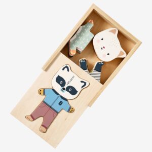 Kleinkinder Steckspiel mit Anzieh-Tieren